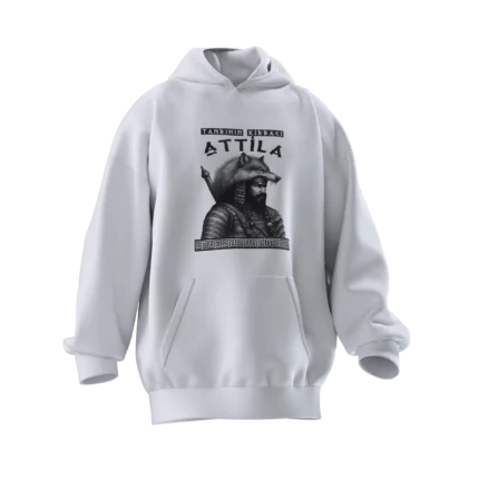 Tanrının Kırbacı Attila Tasarımlı Unisex Rahat Kalıp Hoodie