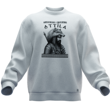Tanrının Kırbacı Attila Tasarımlı Unisex Rahat Kalıp Sweatshirt