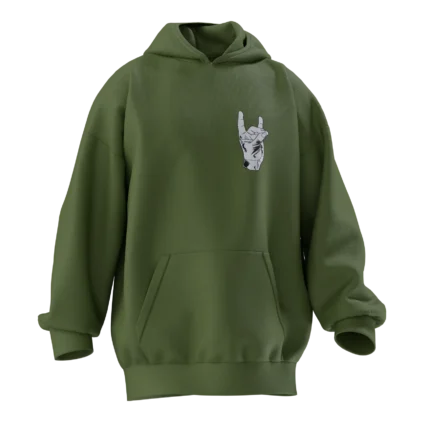 Bozkurt İşareti Tasarımlı Unisex Rahat Kalıp Hoodie