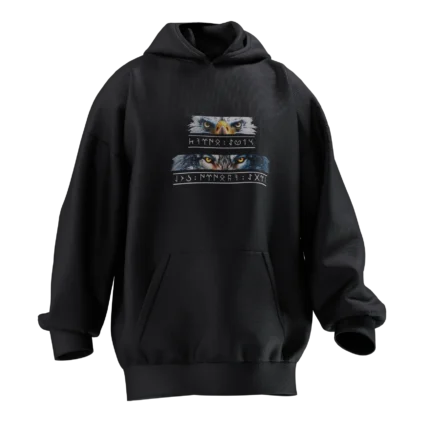Bürküt & Kökbörü Tasarımlı Unisex Rahat Kalıp Hoodie