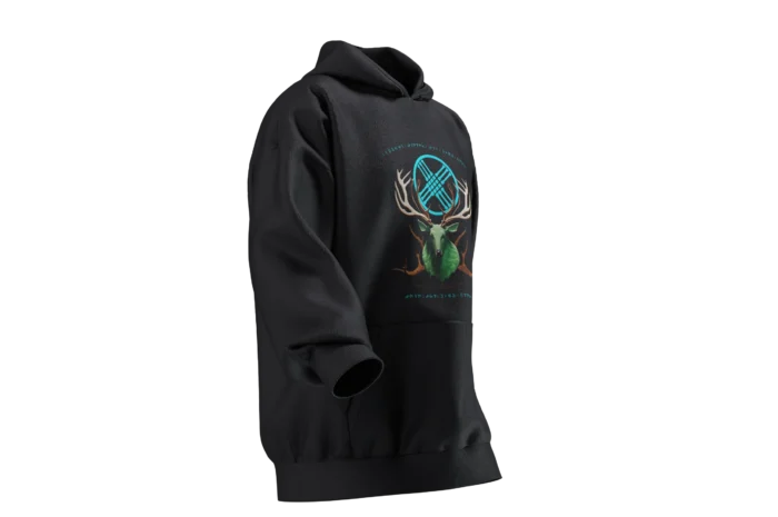 GEYİK (2) Mitolojik Geyik  Tasarımlı Unisex Rahat Kalıp Hoodie - Görsel 2