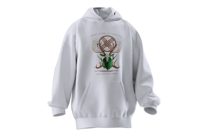 GEYİK (5) Mitolojik Geyik  Tasarımlı Unisex Rahat Kalıp Hoodie - Görsel 4