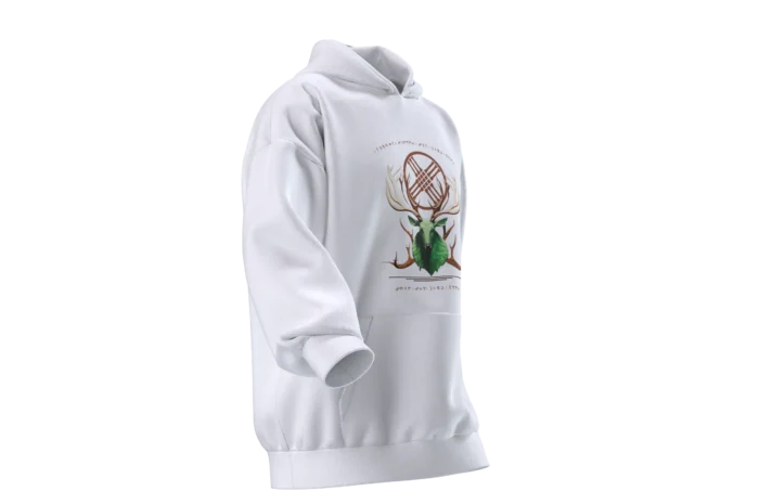 GEYİK (6) Mitolojik Geyik  Tasarımlı Unisex Rahat Kalıp Hoodie - Görsel 5