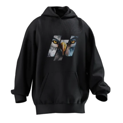 Kurt & Kartal Tasarımlı Unisex Rahat Kalıp Hoodie