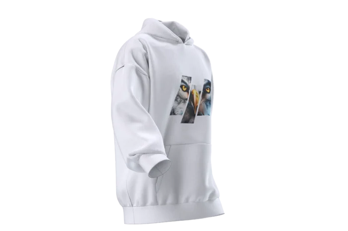 KKK (4) Kurt & Kartal Tasarımlı Unisex Rahat Kalıp Hoodie - Görsel 5