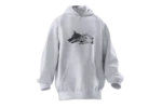 Kurt Gölgesi Tasarımlı Unisex Rahat Kalıp Hoodie - Görsel 7