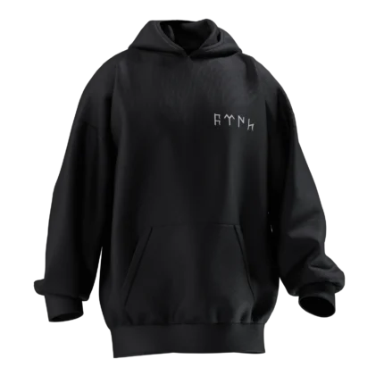 Göktürkçe Türk Tasarımlı Unisex Rahat Kalıp Hoodie