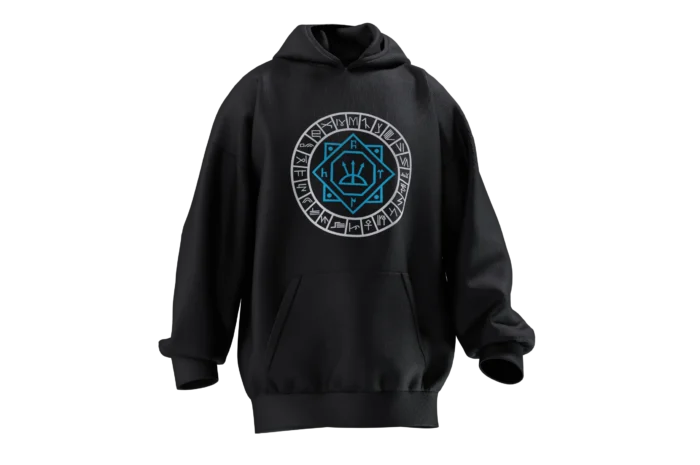 TÜRKBOYLARI (2) Oğuzhan Mührü & 24 Oğuz Boyu Tasarımlı Unisex Rahat Kalıp Hoodie - Görsel 4