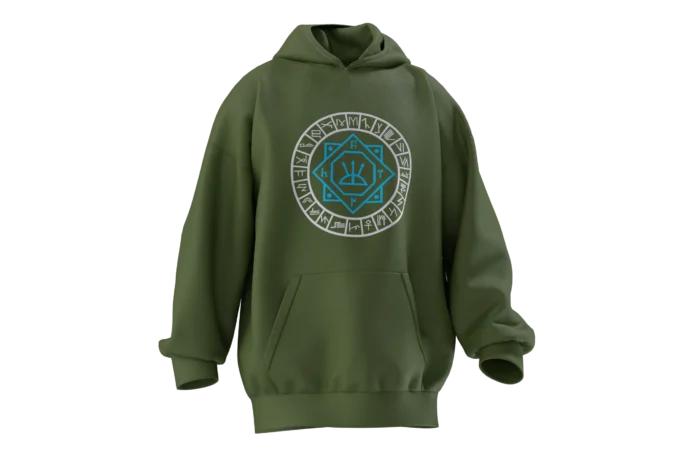 TÜRKBOYLARI (3) Oğuzhan Mührü & 24 Oğuz Boyu Tasarımlı Unisex Rahat Kalıp Hoodie - Görsel 7
