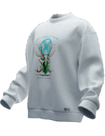Mitolojik Geyik Tasarımlı Unisex Rahat Kalıp Sweatshirt - Görsel 5