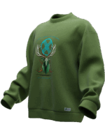 Mitolojik Geyik Tasarımlı Unisex Rahat Kalıp Sweatshirt - Görsel 8