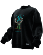 Mitolojik Geyik Tasarımlı Unisex Rahat Kalıp Sweatshirt - Görsel 2
