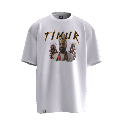 Timur Tasarımlı Unisex Oversize Pamuklu T-shirt