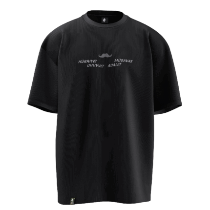 İttihat Tasarımlı Unisex Oversize Pamuklu T-shirt