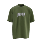 Alpha Tasarımlı Unisex Oversize Pamuklu T-shirt - Görsel 6