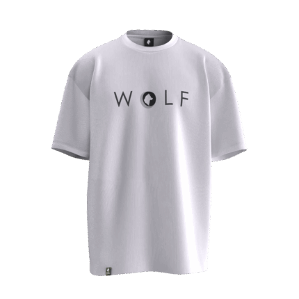 Wolf Tasarımlı Unisex Oversize Pamuklu T-shirt