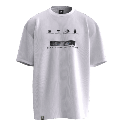 Atatürk Gençleri Tasarımlı Unisex Oversize Pamuklu T-shirt