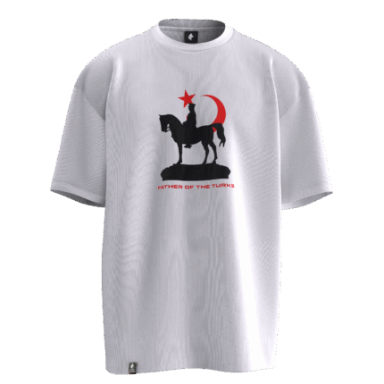 Atatürk v3 Tasarımlı Unisex Oversize Pamuklu T-shirt