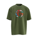 Türk Bayraklı Turan Tasarımlı Unisex Oversize Pamuklu T-shirt - Görsel 6