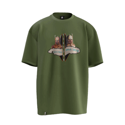 Bumin - İstemi Kağan Tasarımlı Unisex Oversize Pamuklu T-shirt
