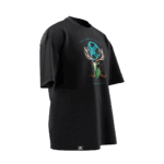 Geyik Tasarımlı Unisex Oversize Pamuklu T-shirt - Görsel 5