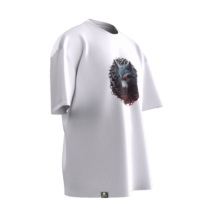 kızılkurt (2) Bozkurt Tasarımlı Unisex Oversize Pamuklu T-shirt - Görsel 3