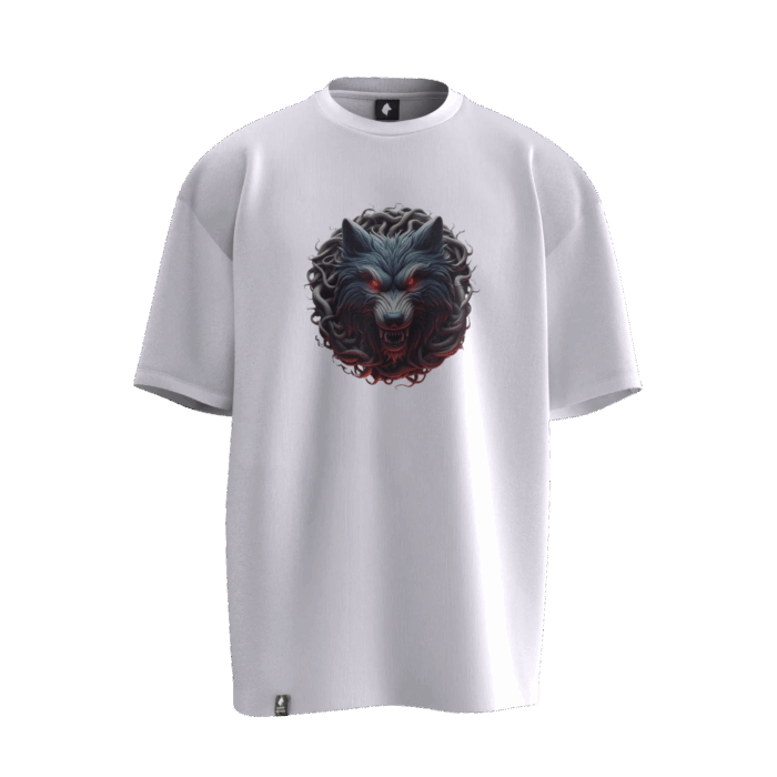 kızılkurt (3) Bozkurt Tasarımlı Unisex Oversize Pamuklu T-shirt - Görsel 4