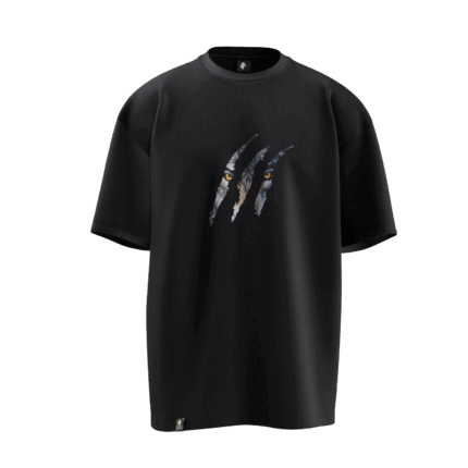 Pençe Tasarımlı Unisex Oversize Pamuklu T-shirt