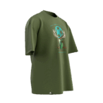 Geyik Tasarımlı Unisex Oversize Pamuklu T-shirt - Görsel 6