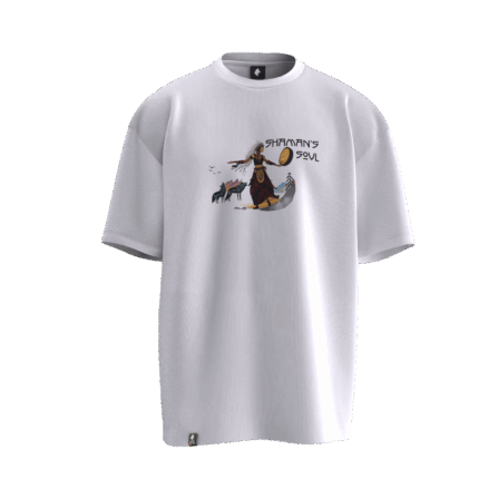 Shaman's Soul Tasarımlı Unisex Oversize Pamuklu T-shirt