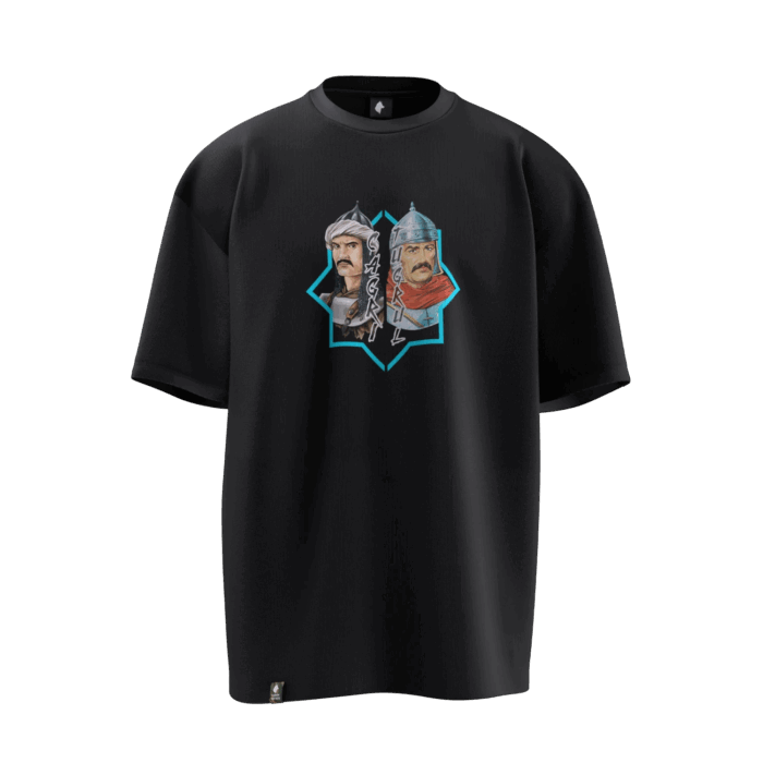 tugrulcagrı (1) Çağrı ve Tuğrul Bey Tasarımlı Unisex Oversize Pamuklu T-shirt - Görsel 4