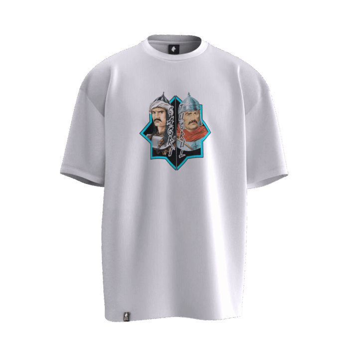 tugrulcagrı (3) Çağrı ve Tuğrul Bey Tasarımlı Unisex Oversize Pamuklu T-shirt - Görsel 1