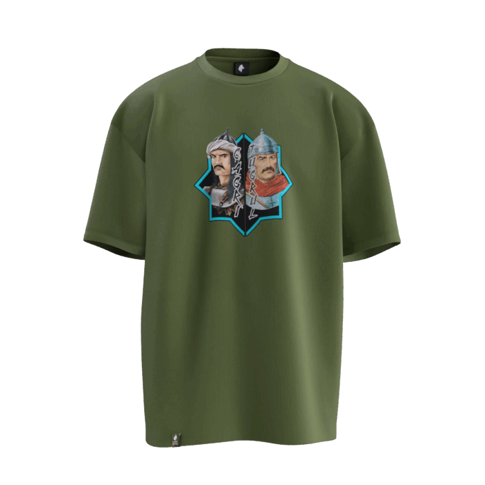 tugrulcagrı (5) Çağrı ve Tuğrul Bey Tasarımlı Unisex Oversize Pamuklu T-shirt - Görsel 2