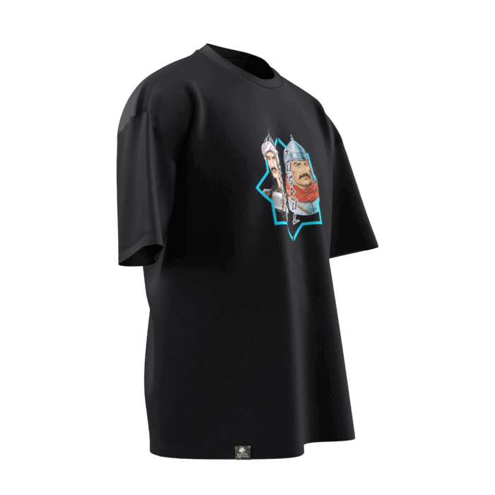 tugrulcagrı (6) Çağrı ve Tuğrul Bey Tasarımlı Unisex Oversize Pamuklu T-shirt - Görsel 6
