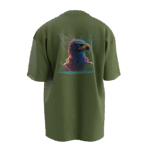 Burkut Tasarımlı Unisex Oversize Pamuklu T-shirt - Görsel 3